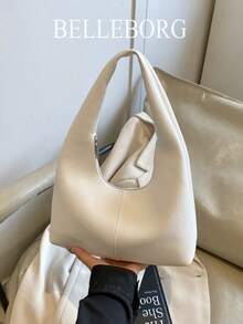 Casual Simple Large Capacity Lightweight Versatile Women Underarm Shoulder Bag - 米色 - 查看 3