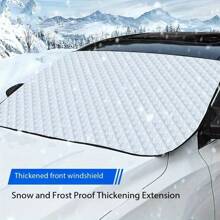 1 pièce Épais couvre-neige pour voiture, protecteur de givre pour pare-brise de voiture, écran de protection pour fenêtre de voiture en hiver, parasol et protecteur contre le vent, protection toutes saisons, polyvalent pour utilisation extérieure (grand, argent)