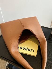 女士休闲简约大容量轻便多功能腋下单肩包 - 棕色 - 查看 11