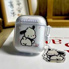 Sanrio Cute Sanrio Pochacco Transparent Earphone Protective Case For AirPods 1/2 Pro 2 4 - Wireless Earphone Case, Cartoon Soft Silicone Case With Pendant