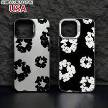 Black Flower Luxury D-Denims T-Tears Phone Case For IPhone 16 15 14 13 12 11 Mini Pro Max X XR 8 Plus Anti Fall Matte Back Cover - Black - View 3