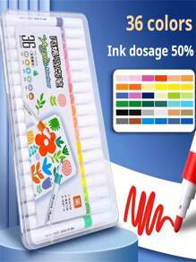 Set de 12/24/36/48/60 colores de rotuladores acrílicos, lápices de colores de gran capacidad especializados para arte, pintura y estudiantes, de secado rápido y lavables, vuelta al cole