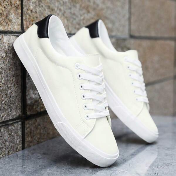 Men's Fashionable Casual Sports Sneakers - Round Toe Lace-Up Design, Comfortable Experience For All Seasons