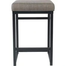 Taburete de bar resistente y fácil de limpiar: ensamblaje sencillo, perfecto para islas de cocina, bancos de trabajo o asientos adicionales - ¡Elegante y duradero! 16"D X 16"W X 24"Hcm - Marrón y negro - Ver 5