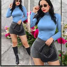 BLUSA TERMICA CUELLO ALTO BASIC TEXTURA BASICA - Azul - Ver 2