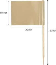 50 Pack Blank Toothpick Flags, Food Signs, Food Name Labels, Cheese Markers For Charcuterie Board Accessories, Party Buffet (50, Brown) - Brown - View 3