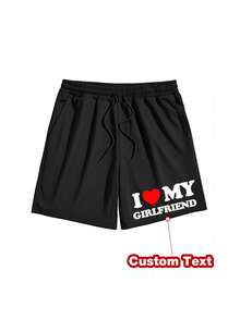 Customize A Pair Of Shorts, Input The Desired Text, And Make It A Gift For Friends Or Loved Ones - Black - View 3