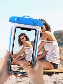 1pc Portable Universal Night Glow Waterproof Phone Case With Wide Strap - Touchscreen Compatible With All Smartphones, Suitable For Swim & Dive, Suitable For Water Sports & Travel - Perfect Gift For Adventurers, Beach Essentials, Beach Accessories, Pool Float - Multicolor - View 3