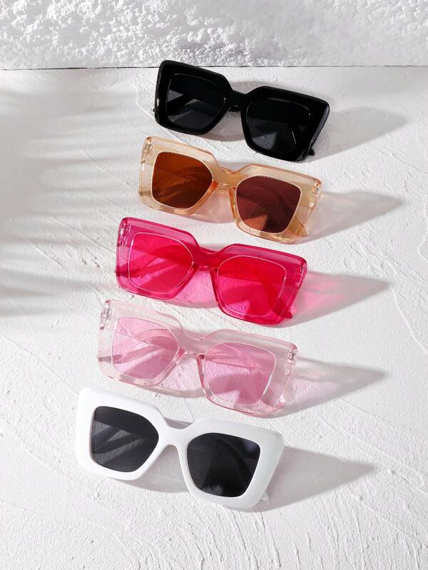1 pieza/Set de 5 gafas de moda con estilo de ojo de gato para mujer, adecuadas para vacaciones, salidas y necesidades del estilo diario