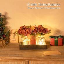 New-  Mason Jar Lights Centerpiece Table Rations For Ining Room Farmhou Cee Table R Tray  3 Jars Flowers Centerpiec Spring R For  Living Ining Room, Orange - Orange - View 2