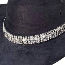 CHILDREN'S Suede Cowboy Hat With HEART BRILLIANT Band - màu đen - Xem 3
