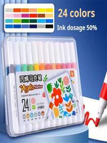 Set de 12/24/36/48/60 colores de rotuladores acrílicos, lápices de colores de gran capacidad especializados para arte, pintura y estudiantes, de secado rápido y lavables, vuelta al cole