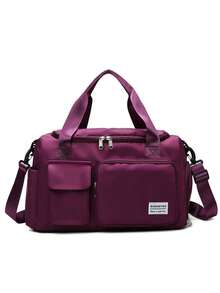 1pc Women Personalized Sports Gym Bag, Multi-Function Travel Duffel Bag With Shoe Compartment & Wet Dry Pocket, Fashionable Versatile Shoulder Bag, Large Capacity Multi-Pocket Storage Bag, Luggage Strap, Embroidered Custom Name/Initial,All-Purpose,Large Capacity,Versatile,Multifunction,Colorful,Cute,Adorable,Contracted,Funny,Kawaii,Y2K,Minimalist,Commuting,Business Casual,Basics,Custom,Personalized,Unique,Customized,Ideal Gifts For Him,Ideal Gifts For Her,Her,Family,Friends,Girlfriend,For Anniversaries,For Birthdays,For Holiday/ Vacation,For Outdoors/Outings/Travel/Hiking/Stadium/Sports/Climbing,For Business/Commute/Work/Office,New Year Glamour ,Travel Organizer - Multicolor - View 34