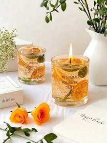 1pc Hand-Poured Jelly Aroma Candle 160g | Dried Flower Scented Candles, 20H Burn Time | Home Decor, Deodorant,Birthday & Holiday Gifts For Women