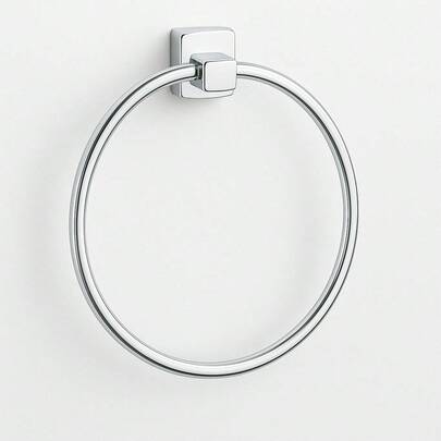 Porta Toalha Argola Mãos Rosto Cor Metal /Inox/ Cromado/ Banheiro