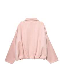 Chaqueta bomber de efecto casual para mujer, versátil para primavera y otoño - Rosa - Ver 2