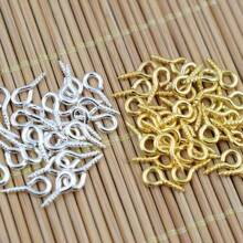 100 Stücke/500 Stücke Mini-Nadelöhre, Nadelöhr-Haken, Fadenöse, Metallschraubenöse, Nadelöhr-Schmuckanhänger, Manschetten-Schmuckherstellung Zubehör, 10 mm / 0,39 Zoll