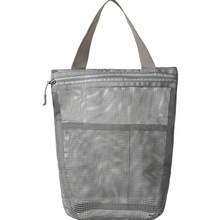 Neceser portátil de 23x26cm con asa práctica, bolsa de almacenamiento de artículos de tocador de malla de gran capacidad, bolsa de maquillaje para viajes de negocios - Gris Claro - Ver 3