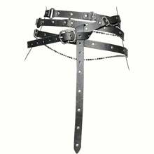 1-Piece Set Of Vintage PU Leather Adjustable Strap With Metal Chain, Suitable For All Seasons Leisure Travel, Date Night And Party