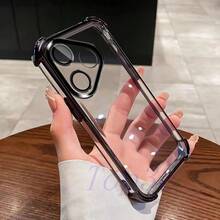 Applicable To Poco C65/C61/F3/F4/F5Pro/F6Pro/F7Pro/F7Ultra/M5S/M6Pro/X5/X6Pro/X3Pro/X4GT/X7Pro Series, Four-Corner Anti-Drop Transparent Phone Case - Black - View 22