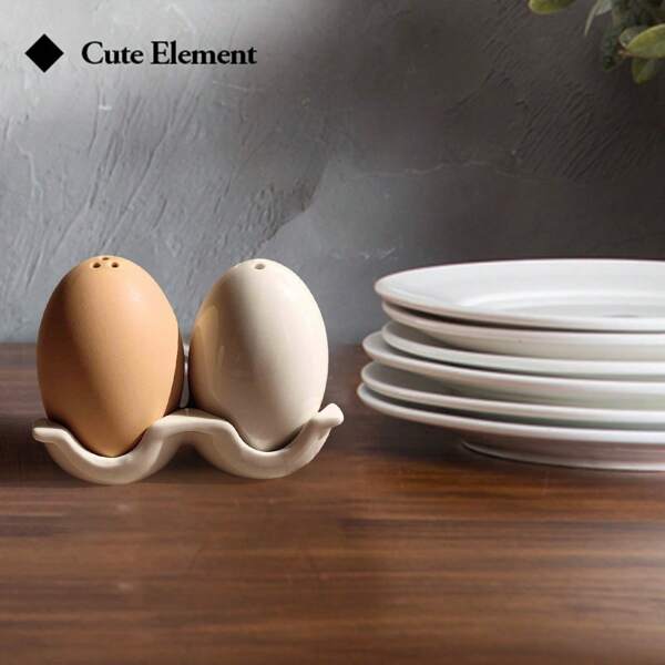 Egg-Shaped Spice Jars Set, Salt And Pepper Shakers, Kitchen Seasoning Containers, Essential Kitchen Tools, Suitable For Kitchen, Restaurant, Hotel, Home Decor & Gifts