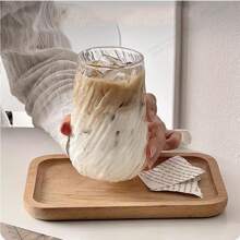 1 Clear Borosilicate Glass Cup, Windproof Diamond Pattern Water Glass, Heat Resistant Explosion Proof Cold Drink Cup, Milk Tea Cup, Transparent Cup Camping, Teacher Gift, Mug Coffee, Glass, Household Essentials, Christmas Gift, Christmas Decorations, Christmas Mug, Fun Gift, Coffee Cup, Autumn Cup, Christmas Decoration Home, Cute, Gift, Christmas Decorations