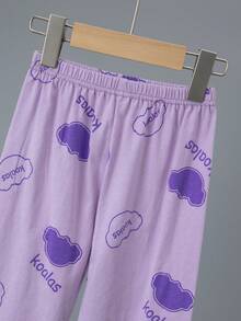 6pc Young Girls Cartoon Bear Print Pajama Set, Long Sleeve Top And Pants, Lightweight Spring/Autumn Homewear With Allover Print - Multicolor - View 7