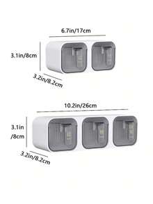 1个壁挂式无孔调味盒，多层网格厨房调味盒，厨房调味料收纳盒 - 彩色 - 查看 4