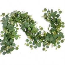 1/2/4/8 pièces, 1,8 m Guirlandes en eucalyptus artificielles avec fleurs blanches - parfaites pour les mariages, les fêtes et la décoration de la maison, idéales pour les manteaux de cheminée, les chemins de table et les espaces extérieurs