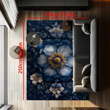 1 件 3D 复古花卉地毯，创意欧美植物元素矩形柔软防滑地毯，适用于户外、入口、客厅、卧室、洗衣房、浴室、游戏室、可机洗装饰垫，适合四季、家居装饰