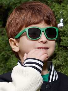 1 套儿童硅胶时尚眼镜，带可拆卸挂绳，适合男孩和女孩日常装饰时尚眼镜、假日旅行派对摄影道具 - A - 查看 4