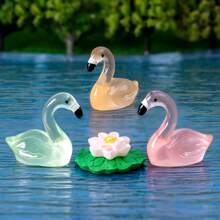 Conjunto de 12 adornos y figuras luminosas de flamenco que brillan en la oscuridad - Decoraciones de resina de colores DIY para paisaje micro de musgo para acuario, escritorio, hogar, patio - Regalos de fiesta contemporáneos (Navidad, Halloween, Pascua, cumpleaños) - Decoraciones de animales 3D creativas para dormitorio, cocina, sala de estar, baño, oficina