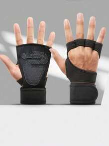 1 Paar unisex fingerlose Gewichtheberschuhe mit Klettverschluss für Fitness-Training im Gym
