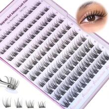 ALICE Self Adhesive Eyelashes Natural Self Adhesive Lash Clusters No Glue Needed Wispy Reusable Press On Lashes Pre-Glue 10-12mm 120pcs DIY Eyelash Extensions Kit With Lash Tweezers - F36 - View 3