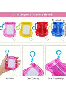 6 Stücke Mini magnetische Zeichenbretter für Kinder, Rucksack und Schlüsselanhänger Memoboard, löschbare Kritzel- und Malbretter, Geschenke und Geschenktüten-Füller für Jungs und Mädchen zu Geburtstagen, Rückkehr zur Schule, Abschlussfeier, Valentinstag, Valentinstag-Hochzeit, Geburtstagskombination Farben zufällig