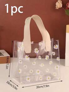 5pcs Daisy Printed Gift Bags, Transparent Pvc Gift Packaging Bags, Convenient Hand-Held Gift Bags, Suitable For Weddings, Small Business, Shopping, Parties, Birthday Parties And Other Holiday Gift Packaging, Valentine's Day Gifts, Holiday Gifts. - Daisy Gift Bag - View 19