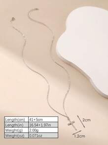 1 pièce Collier pendentif Croix en Argent Sterling 925, Boîte Cadeau de Bijouterie pour Femme