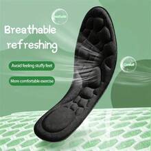 1双黑色记忆海绵鞋垫，适合高跟鞋、运动鞋、皮鞋，适合户外休闲、冬季配饰 - 黑色 - 查看 4