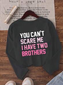 Tween Girl Graphic Print Crew Neck Long Sleeve T-Shirt, Autumn/Winter Top