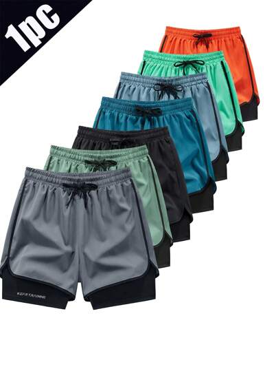 Pantaloni sport 2 în 1 pentru bărbați de vară, potriviți pentru sporturi în aer liber, alergare și fitness