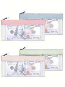 Assorted Zipper Wallets, Cash Envelopes, Money Pouches, Transparent Bank Deposit Bags, Bank Bags, Cash Bags, Coin Collector Pouches, Transparent Zipper Pencil Cases, Cosmetic Storage Bags - For Storing Cash, School Supplies, Cosmetics, And Travel Items (Random Zipper Styles) - Multicolor - View 1