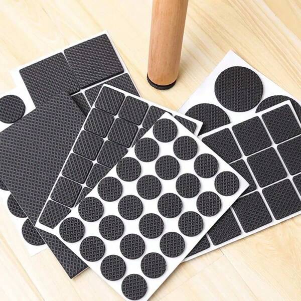 Set de 30 piezas de protectores de patas de sillas y mesas antideslizantes de formas redonda y cuadrada - Protectores de piso para sillas que reducen el ruido - Almohadillas de mesa - Protectores de piso multiusos antideslizantes y resistentes a rasguños para sillas y mesas