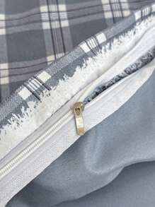 4pcs Bedding Set For Home/Dorm Reversible Printed Duvet Cover, Solid Color Sheet, 2pcs Pillowcases (1pc Duvet Cover + 1pc Bed Sheet + 2pcs Pillowcases), Soft And Comfortable Bedroom Bedding