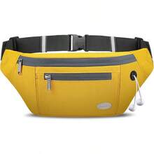 Entchin Fanny Pack Women Men,Crossbody Belt Bag With 4-Zipper Pockets,Adjustable Waist Bag Pack,One Of Most Popular Travel Essential Gifts Walking,Traveling,Cycling - 黃色 - 查看 9