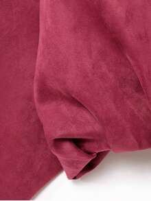 DEEKA Casual Versatile Suede Effect Bomber Jacket For Women, Spring & Autumn - Hot Pink - View 7