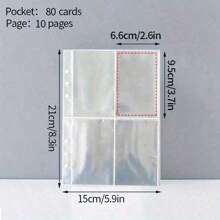 25 Packs 100 Pockets 6 Ring A5 Binder Sleeves, 2.5x3.5" Photocard Sleeves, Double-Sided 4 Pocket Page Protector, Ultra-Clear Trading Card Sleeve Sheets,Back To School,School Supplies