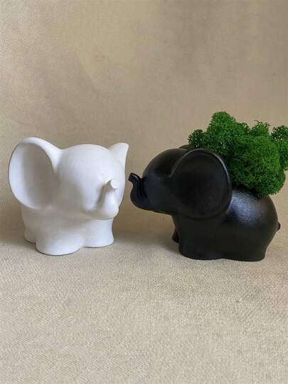 DIY Cute Elephant Shaped Succulent Flowerpot Concrete Clay Mold Vase Cactus Plants Pot Silicone Mold Jewelry Desktop Storage Jar Cement Gypsum Resin Casting Mold Handmade Scented Candle Cup Candle Holder Container Plaster Mold Home Decoration Ornament