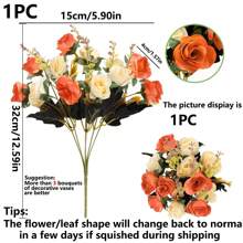 1/3PCS Artificial Roses Flowers Silk EUCALYPTUS Bouquet Valentine's Day Gifts Wedding Decoration DIY Wreath Material, Bride Holding Wrist Flower Decoration Accessories, Wedding Car Decoration, Lintel Arch Decoration, Home, Dining Room, Bedroom, Vase Decoration, Birthday Party Decoration Materials New Year Gifts