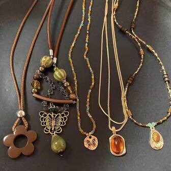 Flower Aesthetic Necklace For Women Adjustable Chain Girls Party Birthday Gift Amber Jewelry Gift Accessories Wholesale