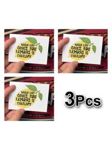 "When Life Gives You Lemons, Go To Therapy" Humorous Sticker, The Real Lemon Decorate Your Laptop, Water Bottle, Journal, Skins, Guitars, Helmets, Office Supplies, School, Skateboards, Luggage, And Other Funny Vinyl Record Waterproof Decal